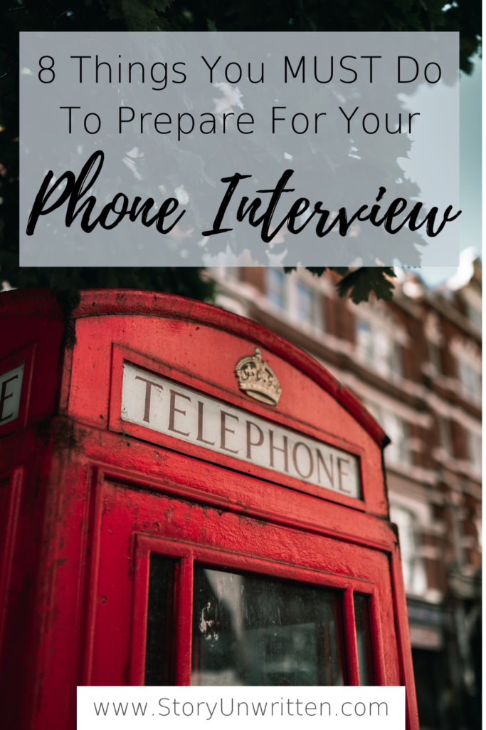 prepare for your phone interview